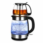 چای ساز DSP مدل KK1286 با کتری شیشه ای و قوری پیرکس