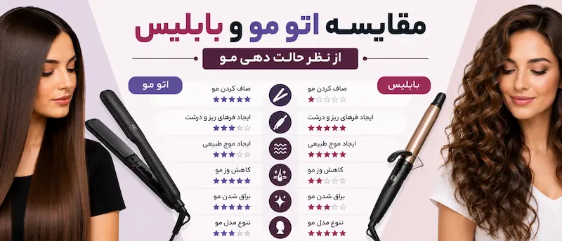 مقایسه اتو مو و بابلیس از نظر حالت دهی مو
