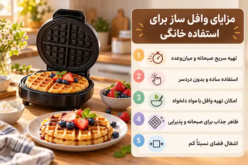 مزایای وافل ساز برای استفاده خانگی