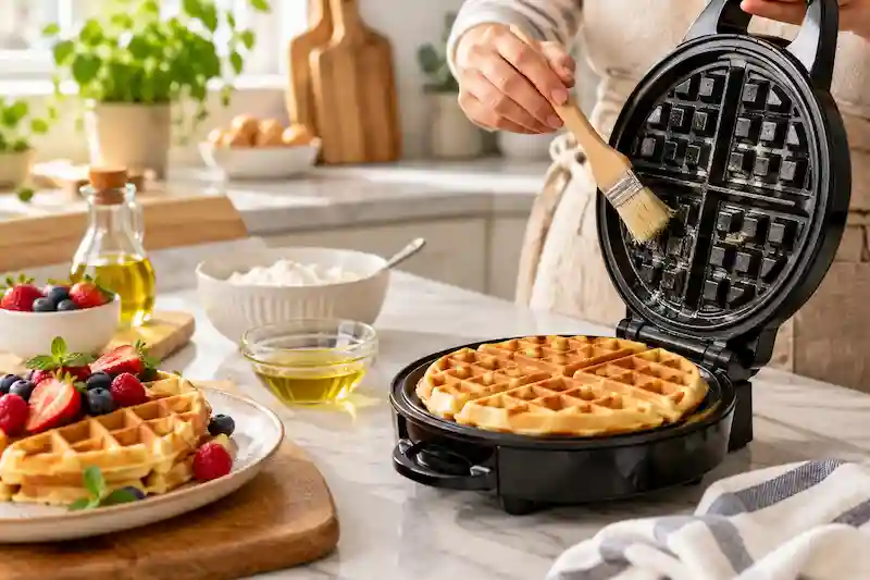 برای جلوگیری از چسبیدن وافل به دستگاه چه کار کنیم؟